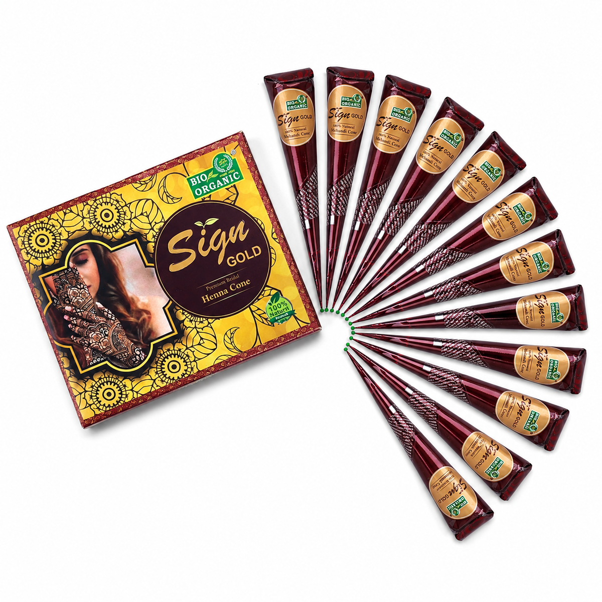 100% Organic Mehandi Cones |12 Cones|Dark Stain|Smooth Flow